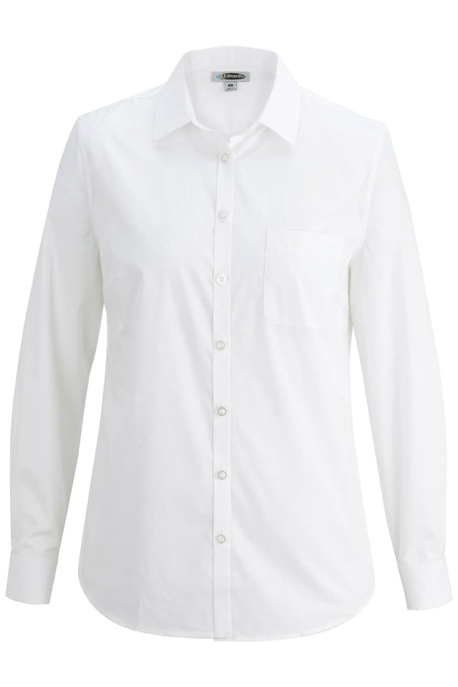 EDWARDS LADIES L/S STRETCH POPLIN BLOUSE