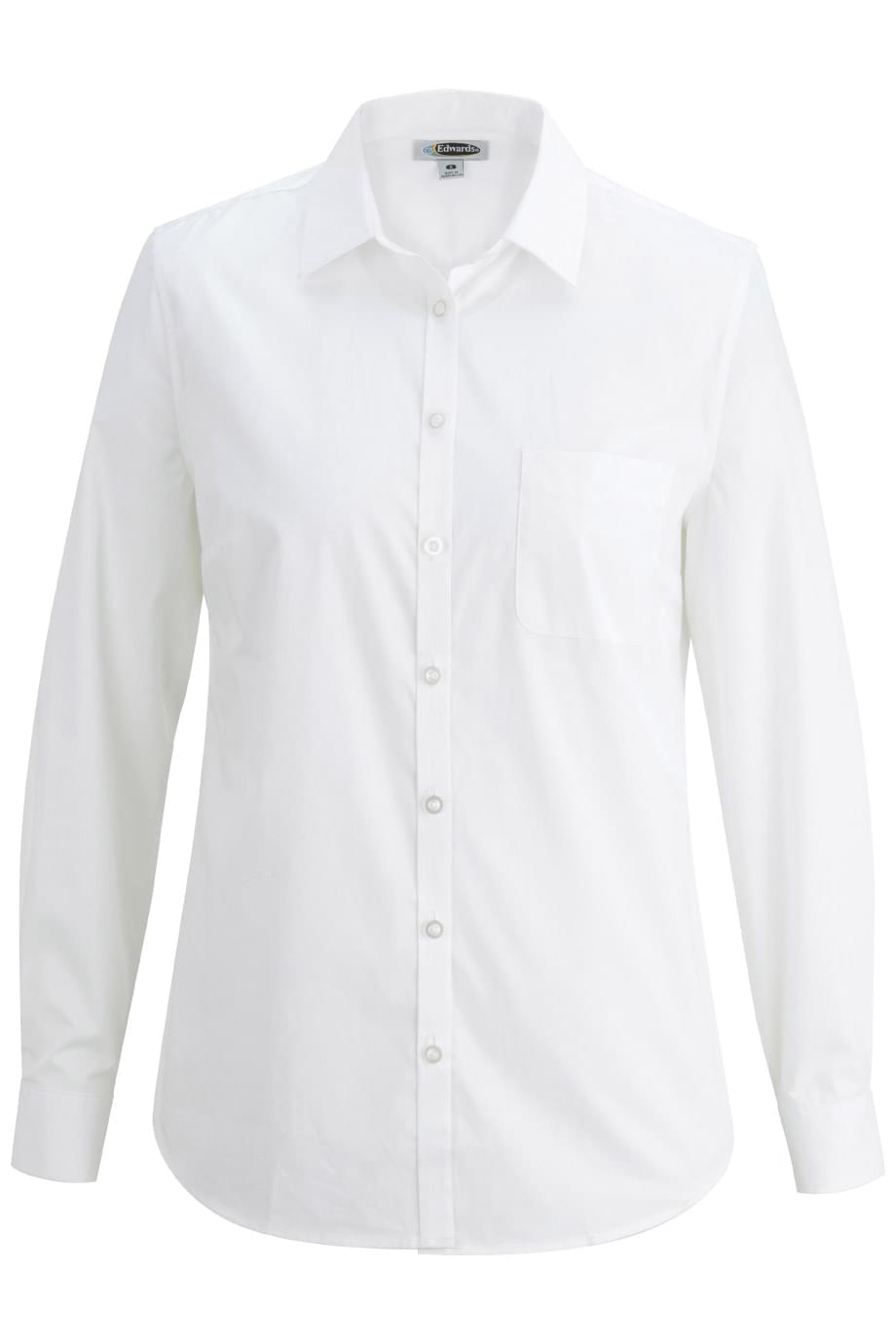 EDWARDS LADIES L/S STRETCH POPLIN BLOUSE
