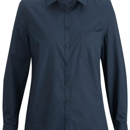 EDWARDS LADIES L/S STRETCH POPLIN BLOUSE