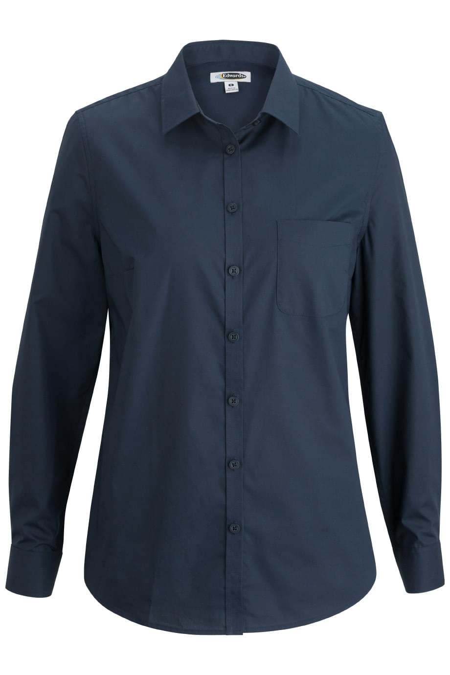 EDWARDS LADIES L/S STRETCH POPLIN BLOUSE