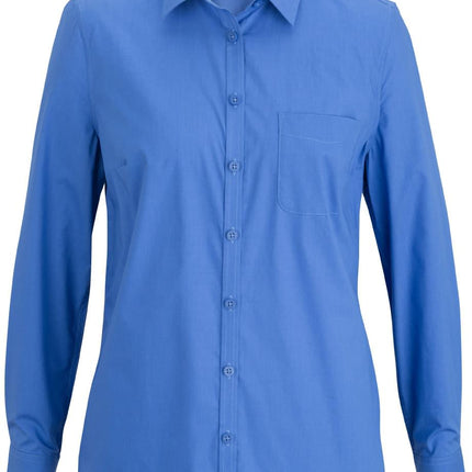 EDWARDS LADIES L/S STRETCH POPLIN BLOUSE