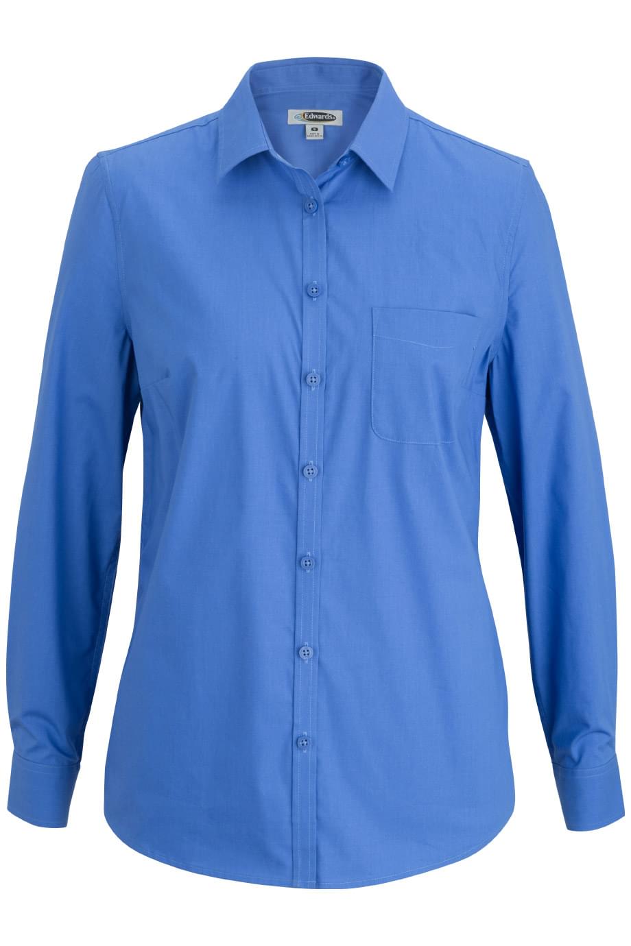 EDWARDS LADIES L/S STRETCH POPLIN BLOUSE