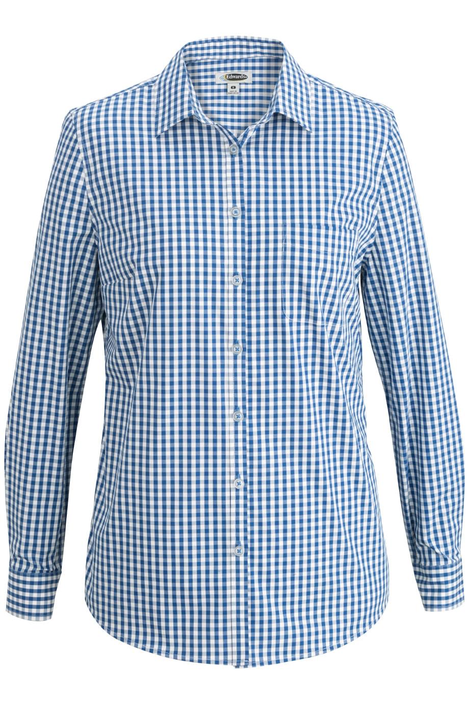 EDWARDS LADIES L/S STRETCH POPLIN BLOUSE