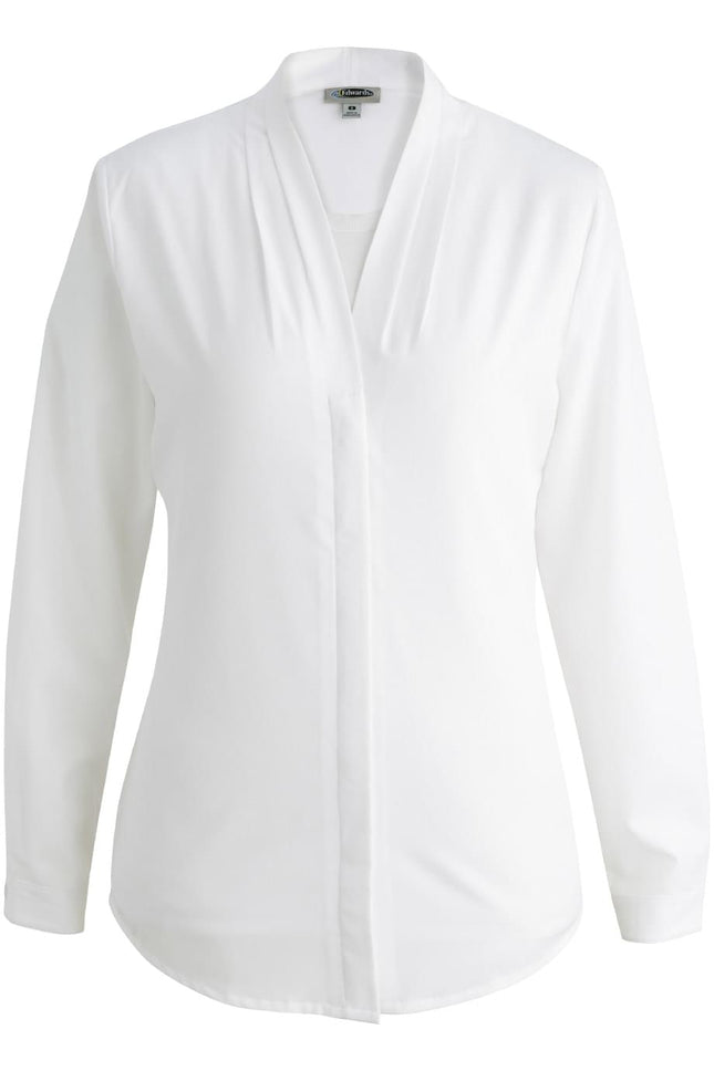 EDWARDS LADIES V-NECK LS BLOUSE