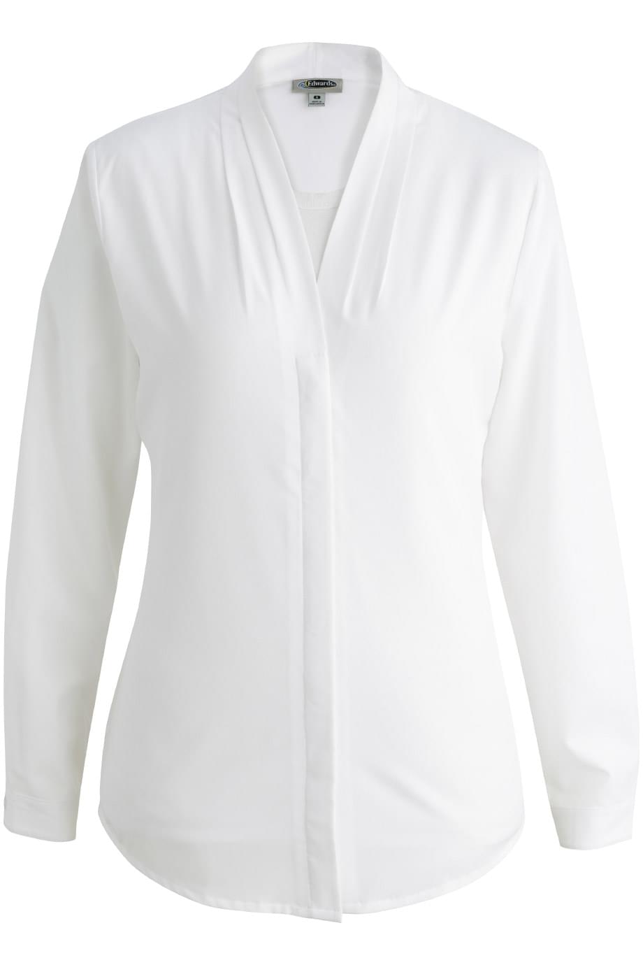 EDWARDS LADIES V-NECK LS BLOUSE