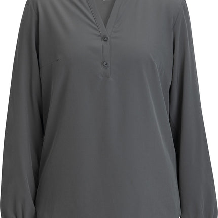 EDWARDS LADIES OPEN V NECK LONG SLEEVE BLOUSE