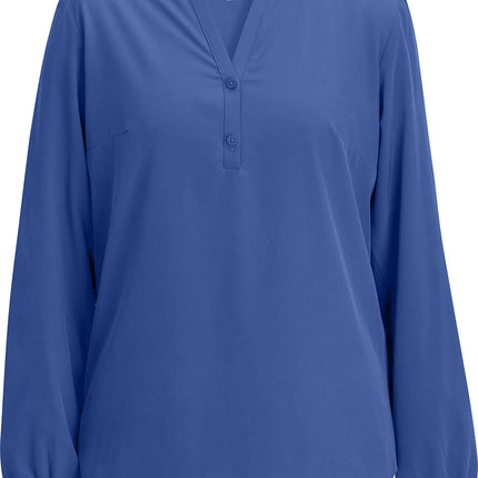 EDWARDS LADIES OPEN V NECK LONG SLEEVE BLOUSE