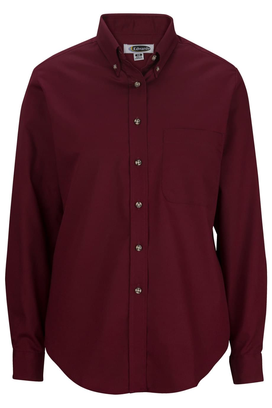 EDWARDS LADIES EASY CARE LONG SLEEVE POPLIN SHIRT