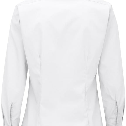 EDWARDS LADIES LIGHTWEIGHT OPEN NECK POPLIN BLOUSE-LONG SLEEVE