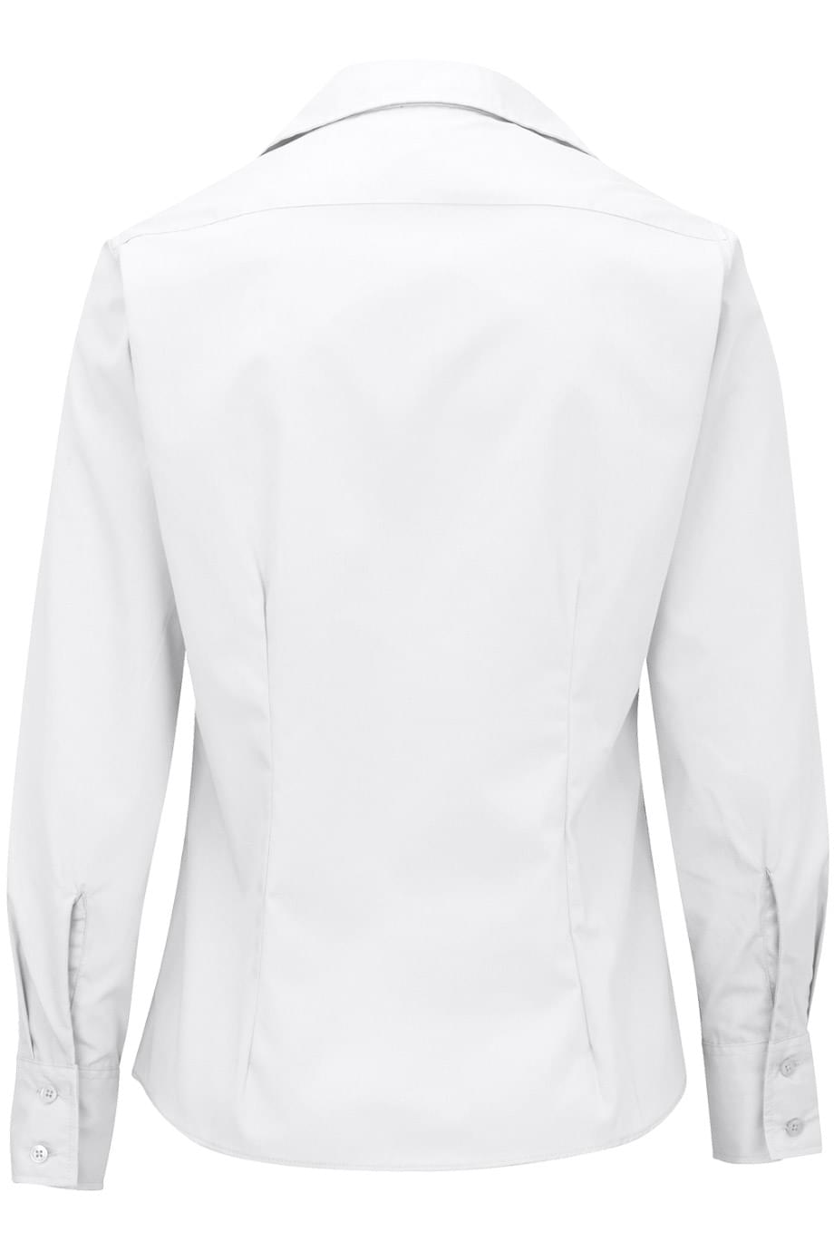 EDWARDS LADIES LIGHTWEIGHT OPEN NECK POPLIN BLOUSE-LONG SLEEVE