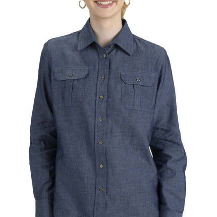 EDWARDS LADIES CHAMBRAY ROLL UP SLEEVE SHIRT