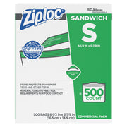 SC Johnson Professional Ziploc Brand Sandwich Bags 6.5" x 5.88" 500 / cs