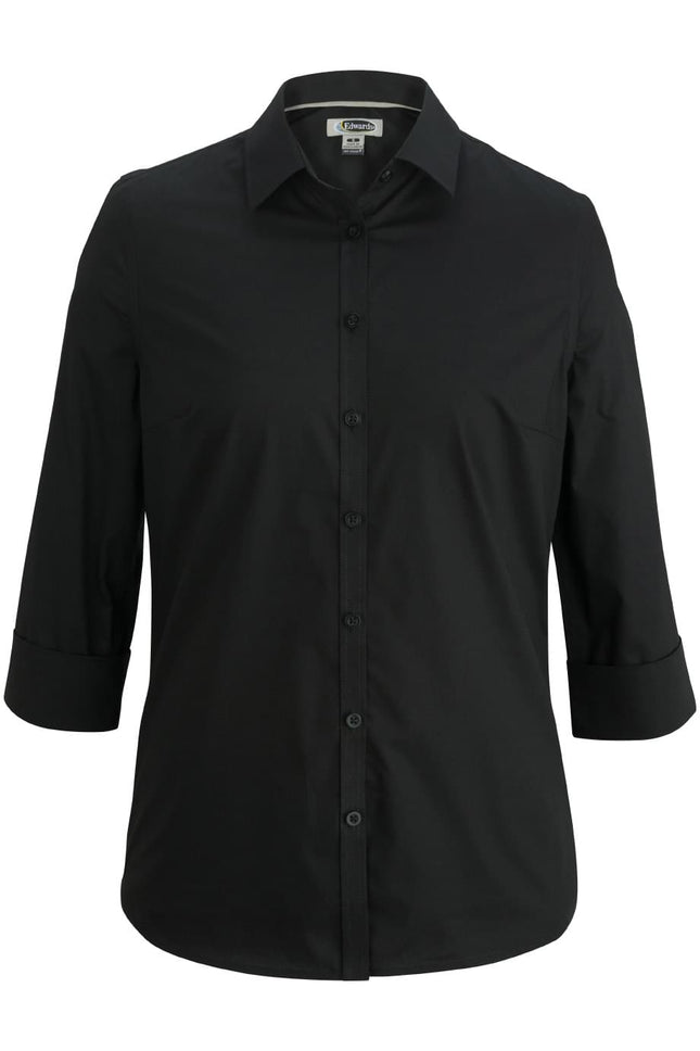 EDWARDS LADIES 3/4 SLEEVE STRETCH BROADCLOTH SHIRT