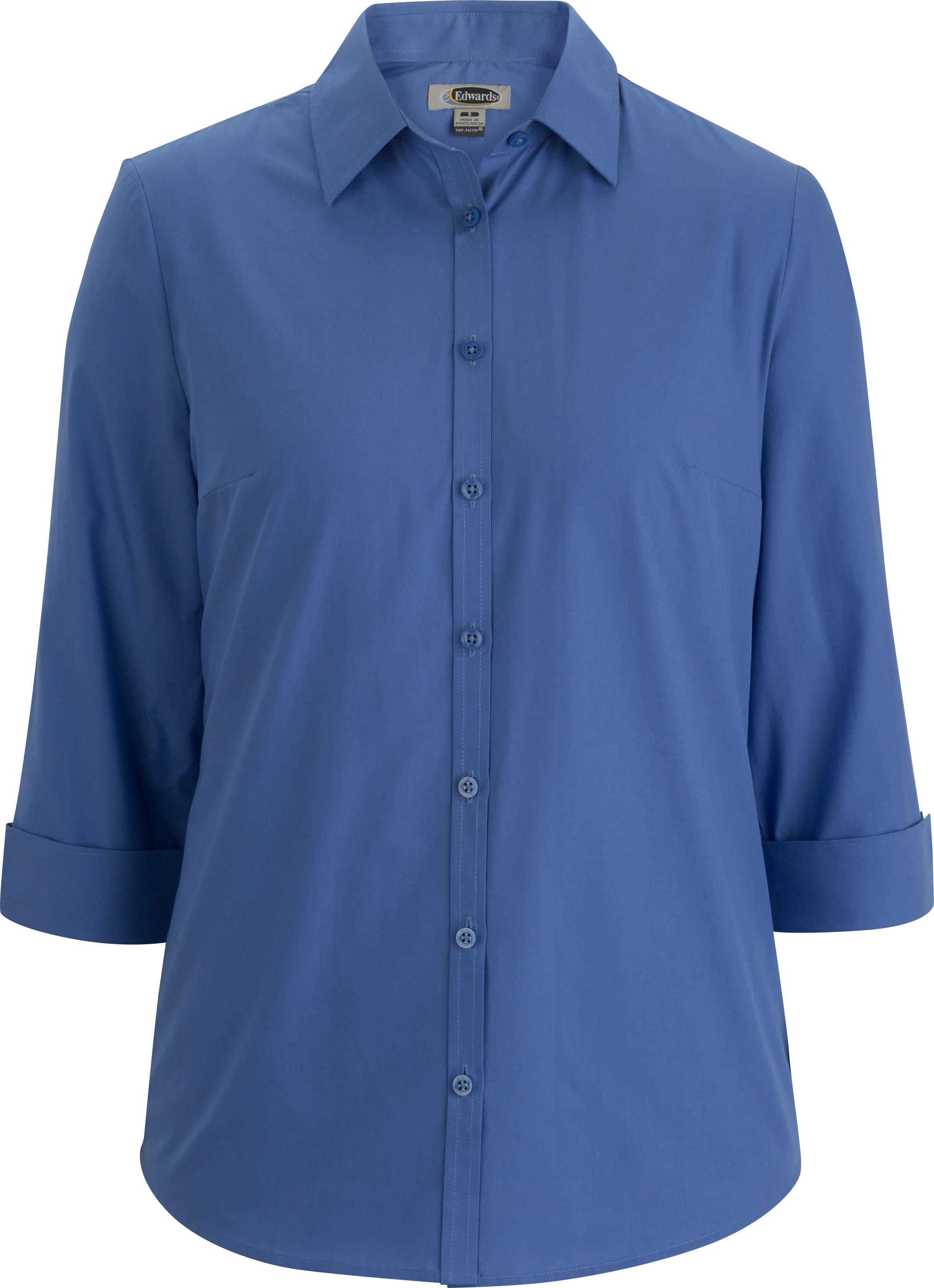 EDWARDS LADIES ESSENTIAL BROADCLOTH SHIRT 3/4 SLEEVE