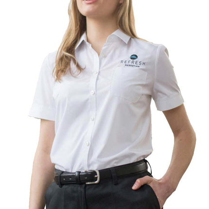 EDWARDS LADIES ESSENTIAL BROADCLOTH SHIRT SHORT SLEEVE