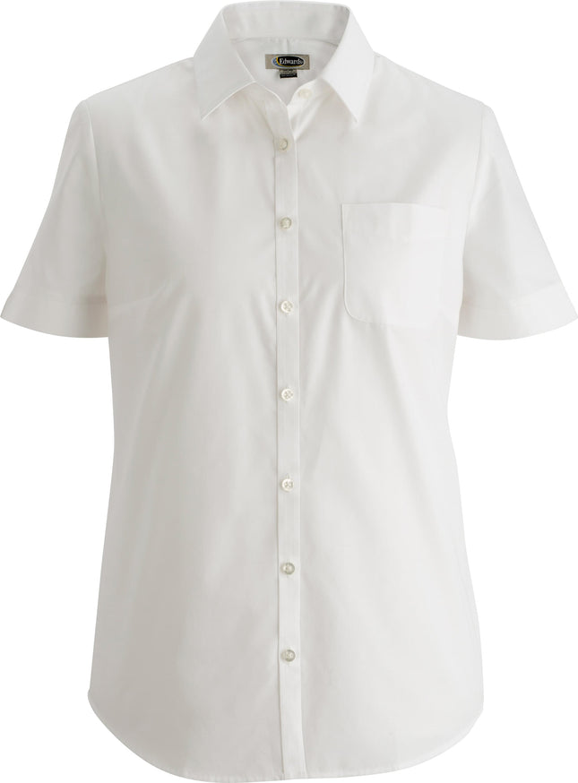EDWARDS LADIES ESSENTIAL BROADCLOTH SHIRT SHORT SLEEVE
