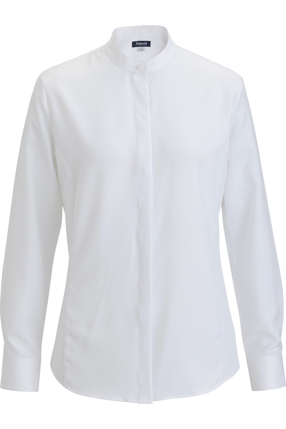 EDWARDS FLEXBATISTE BANDED COLLAR LONG SLEEVE LADIES SHIRT