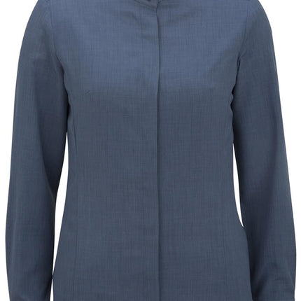 EDWARDS LADIES BATISTE BANDED COLLAR SHIRT