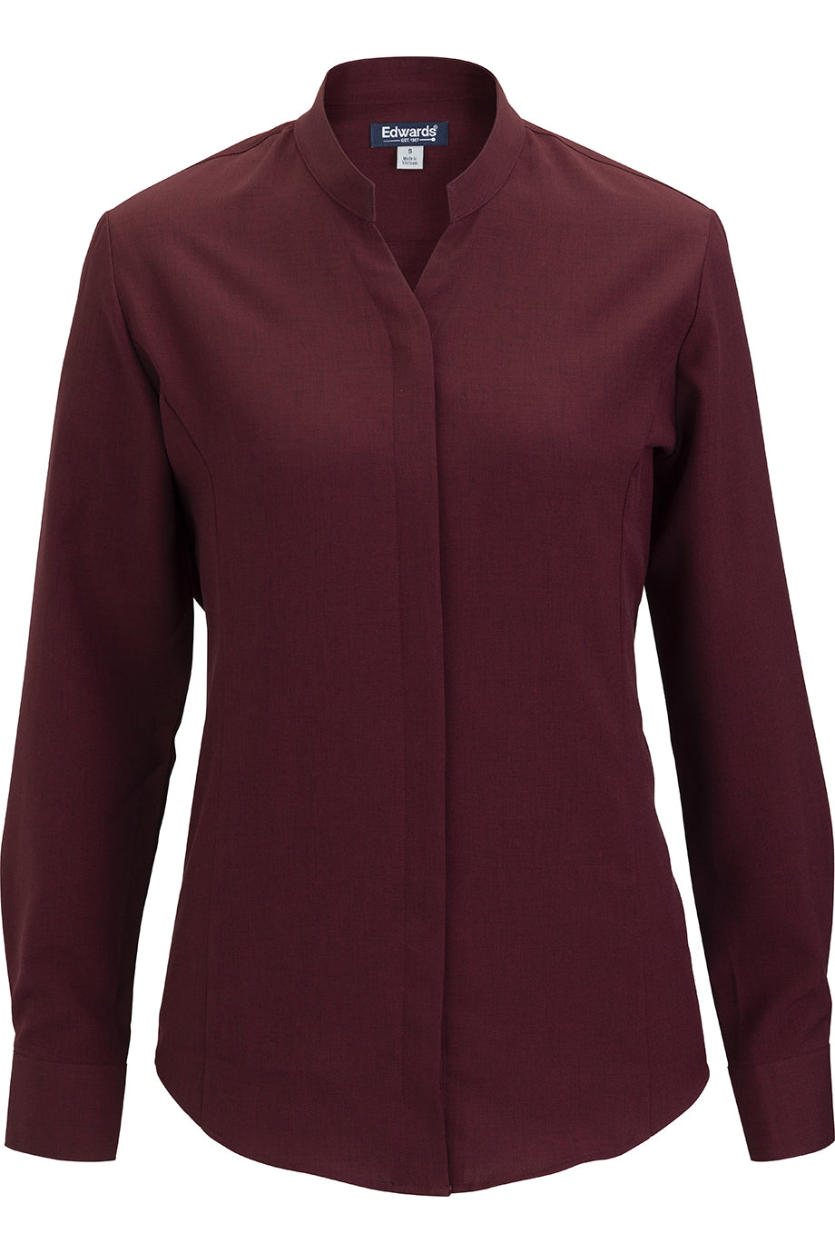 EDWARDS FLEXBATISTE STAND UP COLLAR LONG SLEEVE LADIES SHIRT