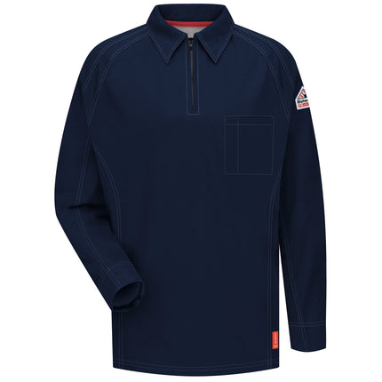 Bulwark® iQ Series® Comfort Knit Men's FR Long Sleeve Polo / QT12DB