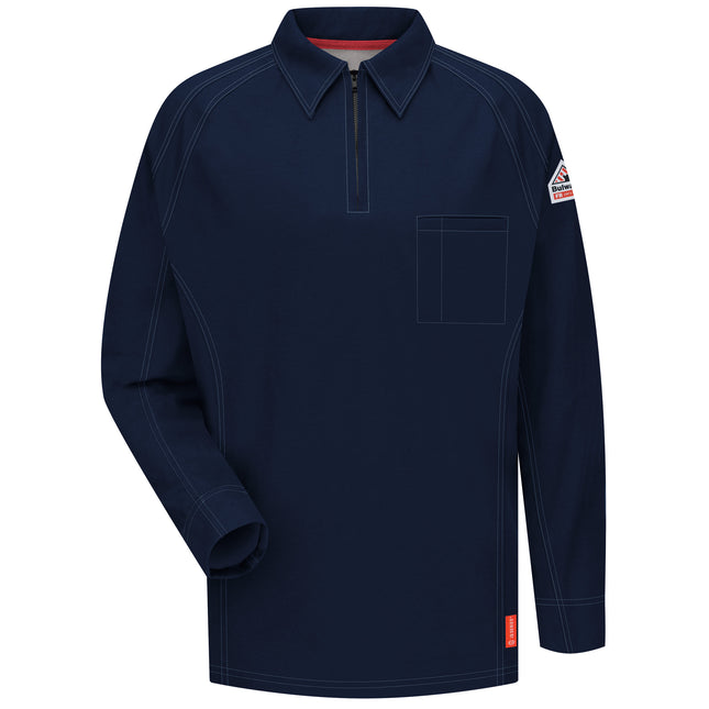 Bulwark® iQ Series® Comfort Knit Men's FR Long Sleeve Polo / QT12DB