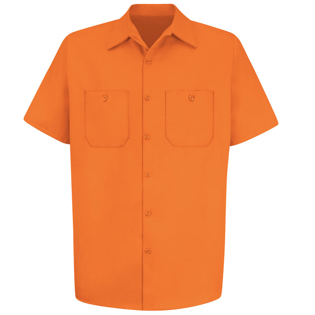 Red Kap® Men's Short Sleeve Wrinkle-Resistant Cotton Work Shirt / SC40OR