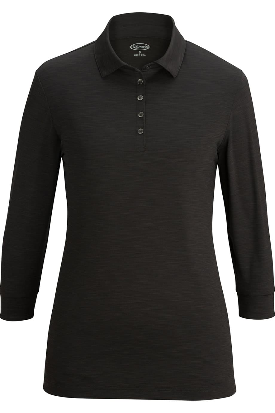 EDWARDS LADIES 3/4 SLEEVE OPTICAL POLO
