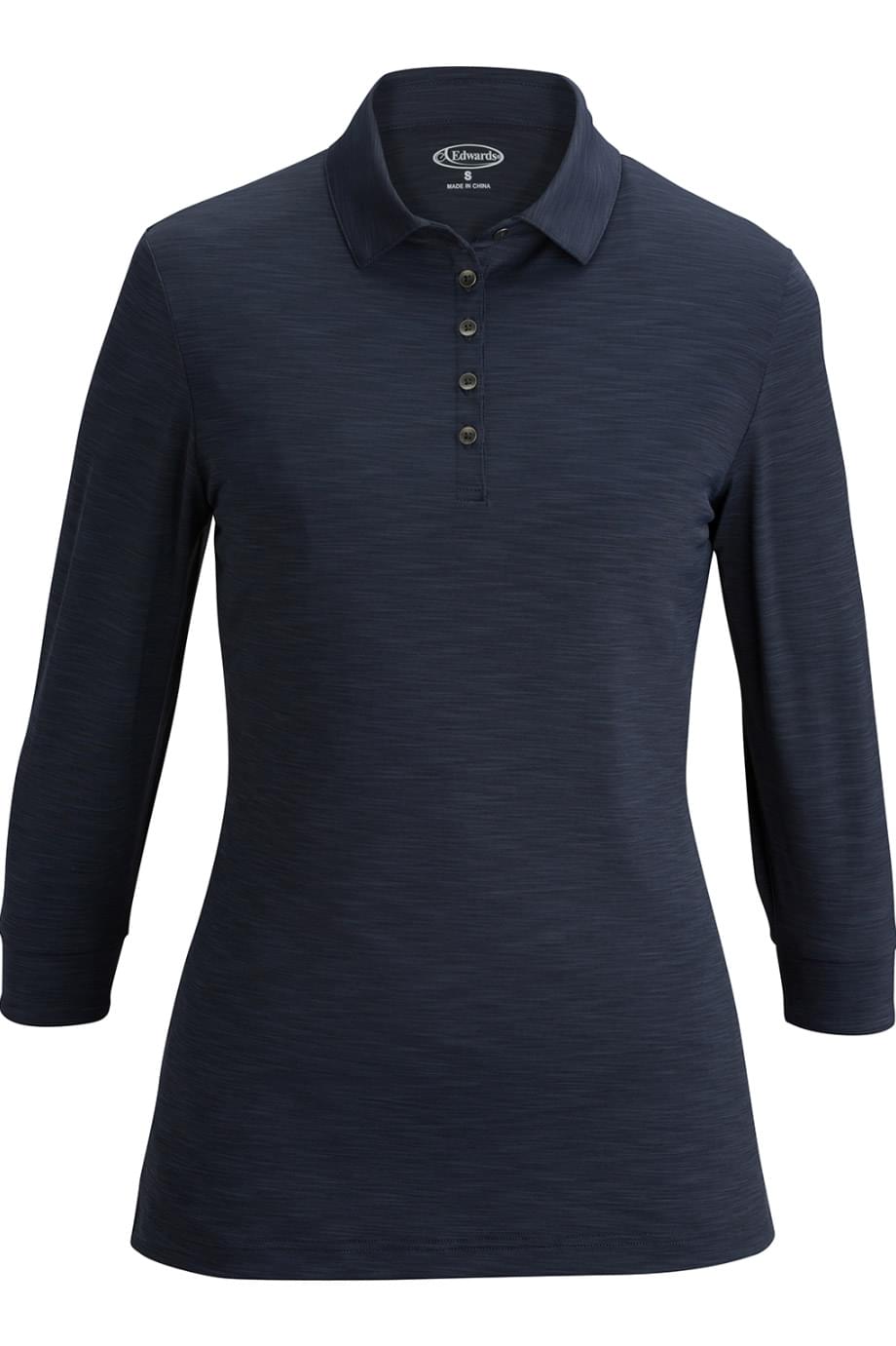 EDWARDS LADIES 3/4 SLEEVE OPTICAL POLO