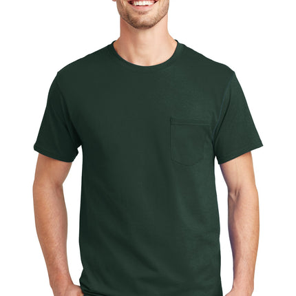 Hanes ® - Authentic 100%  Cotton T-Shirt with Pocket.  5590