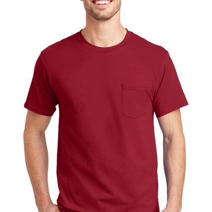 Hanes ® - Authentic 100%  Cotton T-Shirt with Pocket.  5590