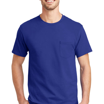 Hanes ® - Authentic 100%  Cotton T-Shirt with Pocket.  5590