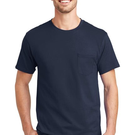 Hanes ® - Authentic 100%  Cotton T-Shirt with Pocket.  5590