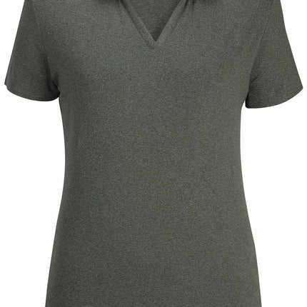 EDWARDS LADIES POINT GREY HEATHERED POLO