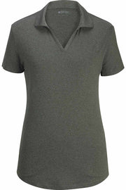 EDWARDS LADIES POINT GREY HEATHERED POLO