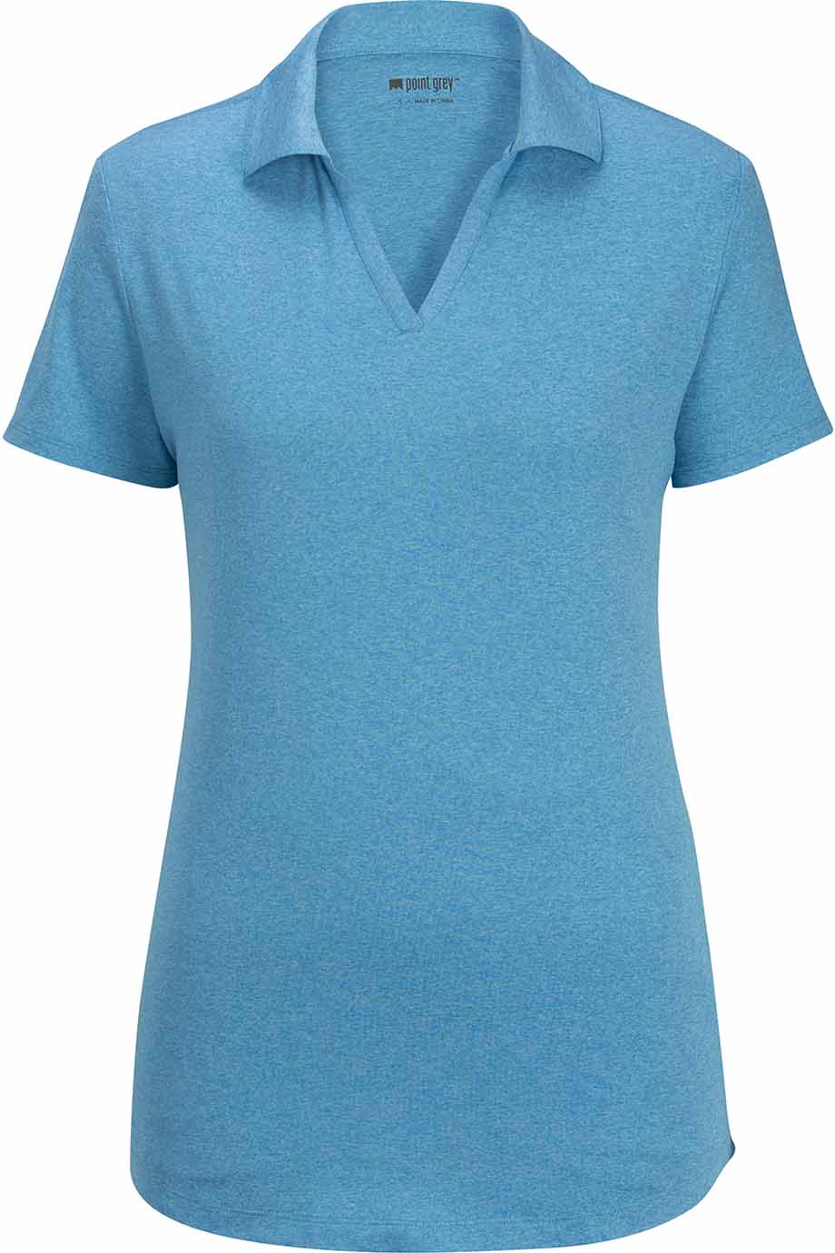 EDWARDS LADIES POINT GREY HEATHERED POLO