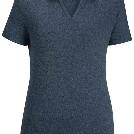EDWARDS LADIES POINT GREY HEATHERED POLO