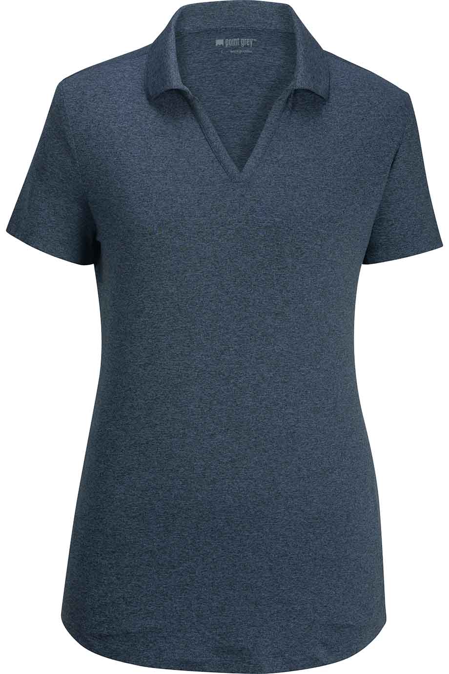 EDWARDS LADIES POINT GREY HEATHERED POLO