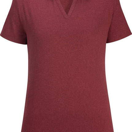 EDWARDS LADIES POINT GREY HEATHERED POLO