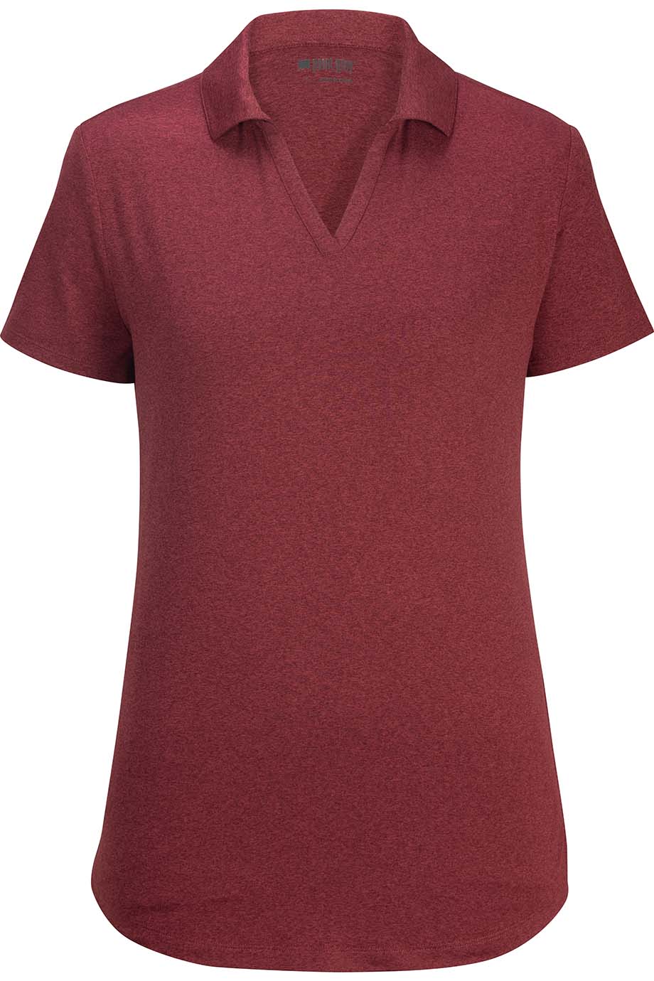 EDWARDS LADIES POINT GREY HEATHERED POLO