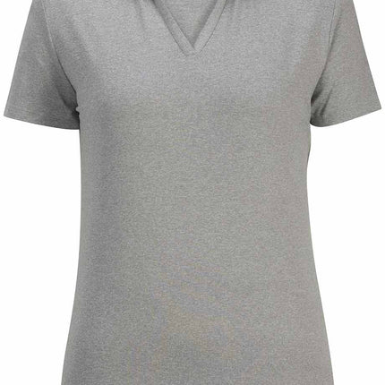 EDWARDS LADIES POINT GREY HEATHERED POLO