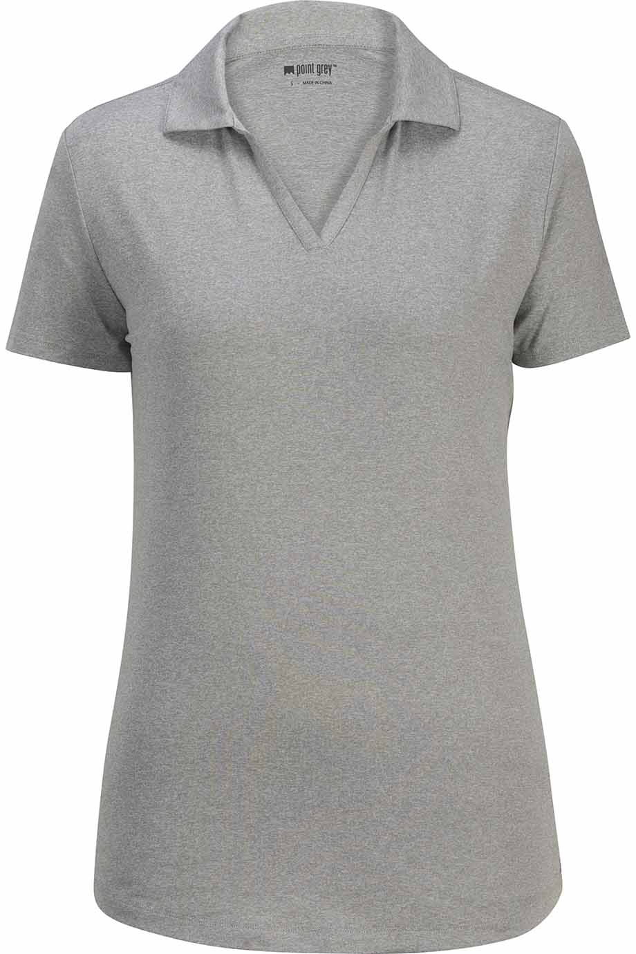 EDWARDS LADIES POINT GREY HEATHERED POLO