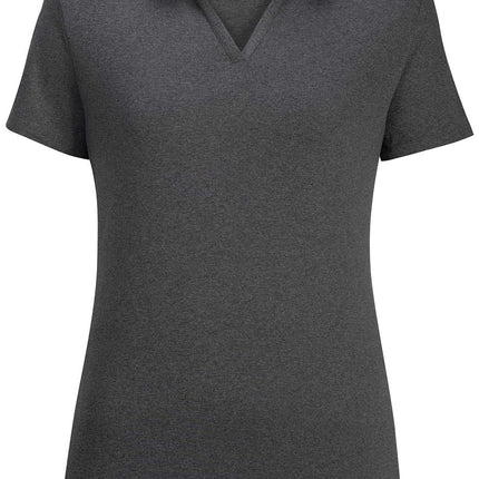 EDWARDS LADIES POINT GREY HEATHERED POLO