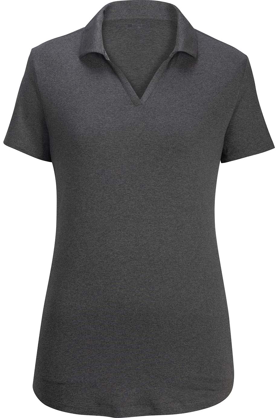 EDWARDS LADIES POINT GREY HEATHERED POLO