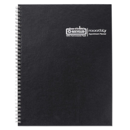 Monthly Hard Cover Planner, 11 x 8.5, Black Cover, 14-Month: Dec 2024 to Jan 2026