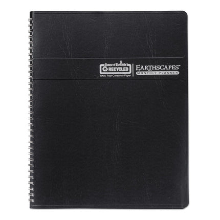 Earthscapes Recycled Ruled Monthly Planner, Landscapes Color Photos, 11 x 8.5, Black Cover, 14-Month: Dec 2024 to Jan 2026