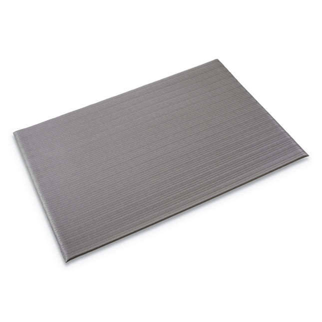 Ribbed Anti-Fatigue Mat, Vinyl, 27 X 36, Gray