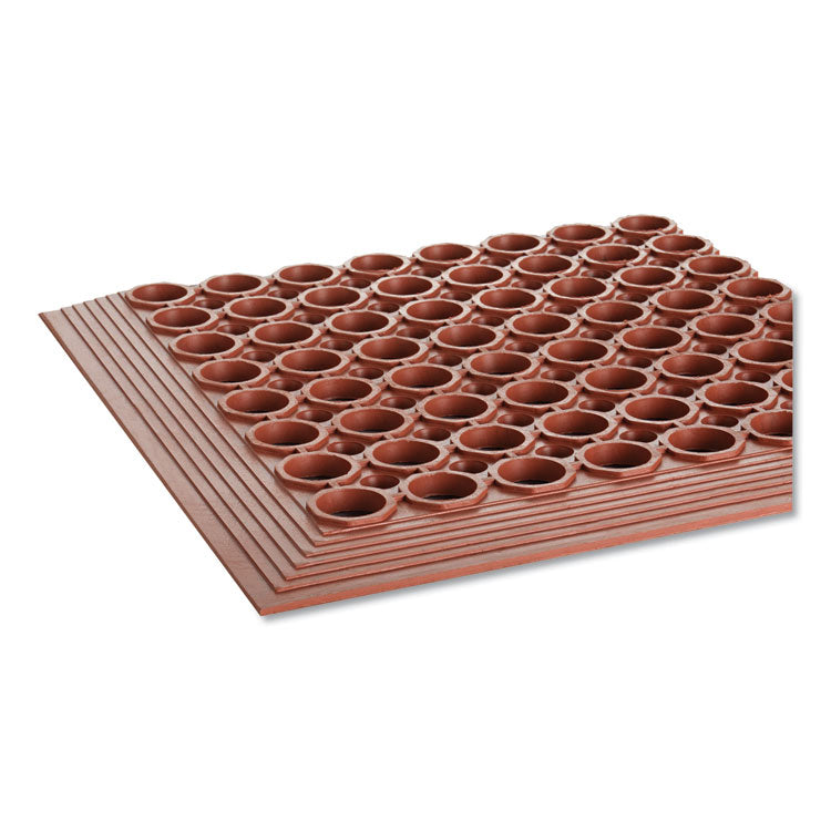 Safewalk-Light Heavy-Duty Anti-Fatigue Mat, Rubber, 36 X 60, Terra Cotta
