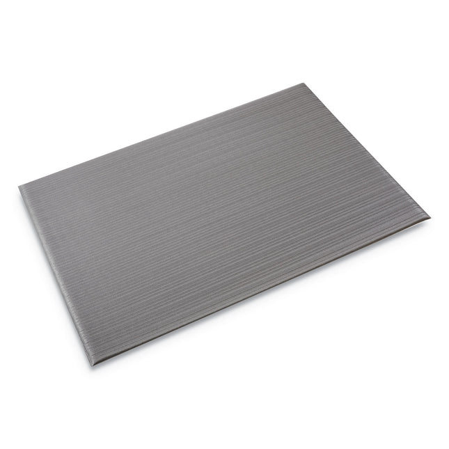Ribbed Anti-Fatigue Mat, Vinyl, 36 X 60, Gray
