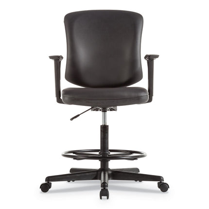 Alera Everyday Task Stool, Bonded Leather Seat/back, Supports Up To 275 Lb, 20.9" To 29.6" Seat Height, Black