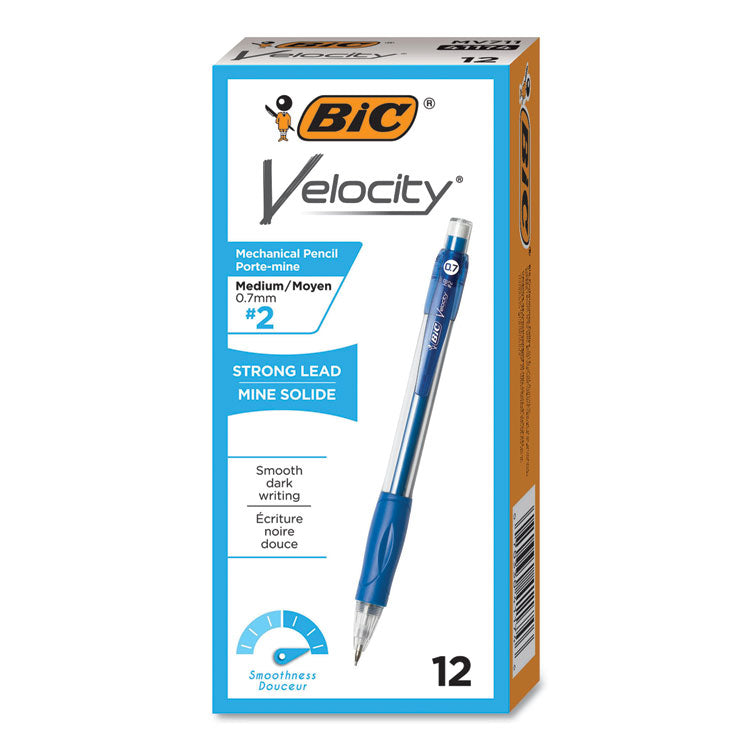 Velocity Original Mechanical Pencil, 0.7 mm, HB (#2), Black Lead, Blue Barrel, Dozen